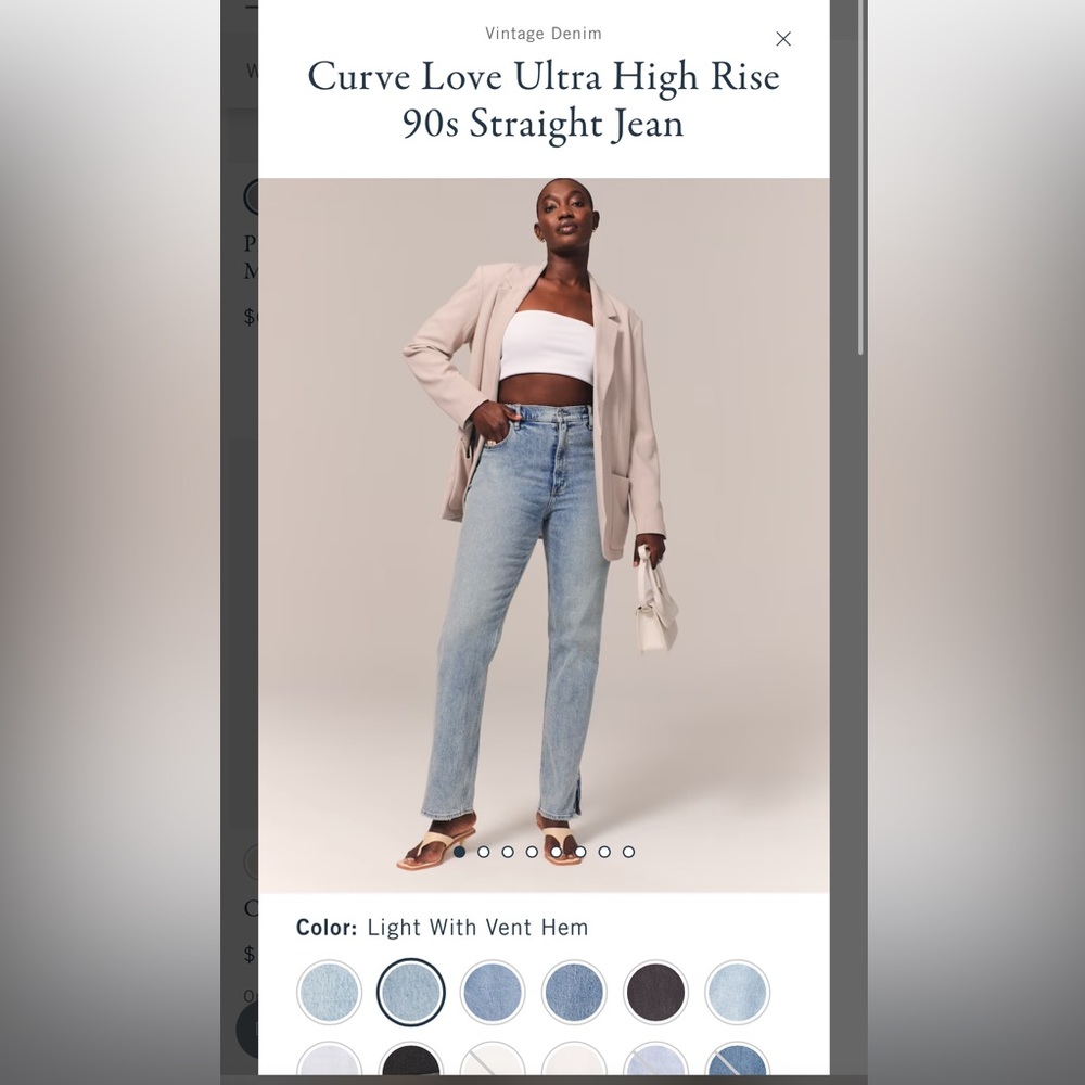 Curve love the 90’s straight jeans ultra high rise light with vent hem